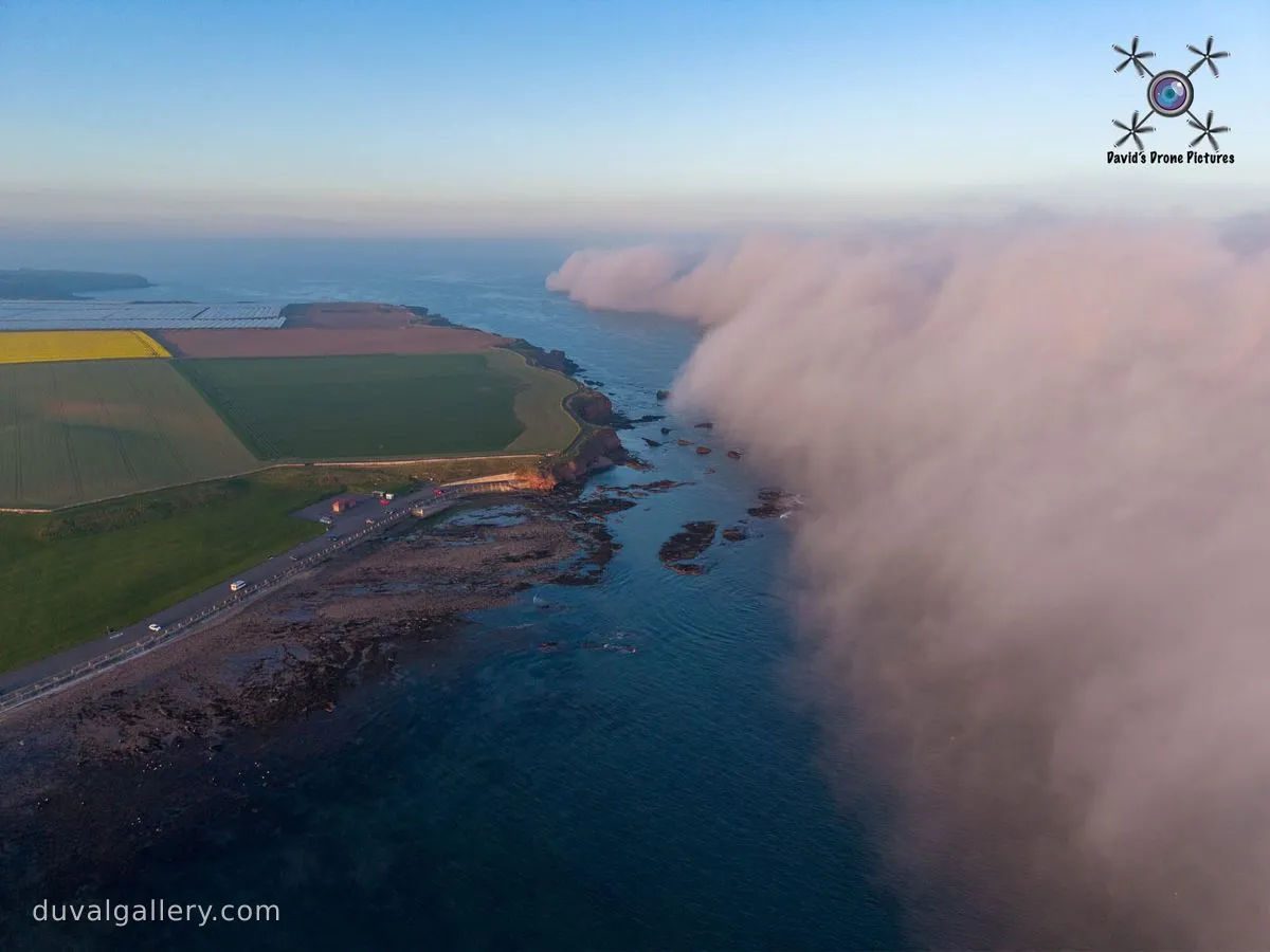 The sea haar (fog) rolling in (taken by David's Drone Pictures)